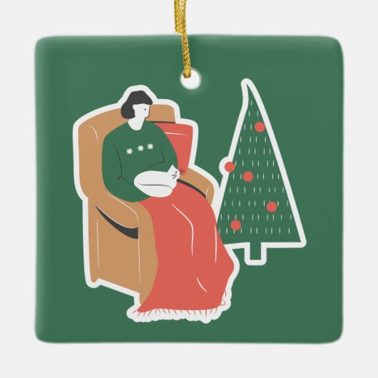 居心地の良いクリスマス オブジェ セラミックオーナメント (正面)