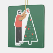 居心地の良いクリスマス オブジェ セラミックオーナメント (左)