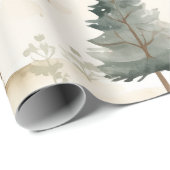 居心地の良いクリスマス：ベージュとホワイトウォーターのカラーベア ラッピングペーパー (ロールコーナー)