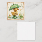 居心地の良いクリッター&ハッピーレイン:かわいいアヒル ノートカード (正面/裏面)