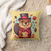 居心地の良いクリッター:究極の愛らしいビーバー枕 クッション (ブランケット)