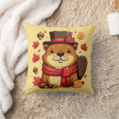 居心地の良いクリッター：究極の愛らしいビーバー枕 クッション (ブランケット)