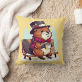 居心地の良いクリッター:究極の愛らしいビーバー枕 クッション (ブランケット)