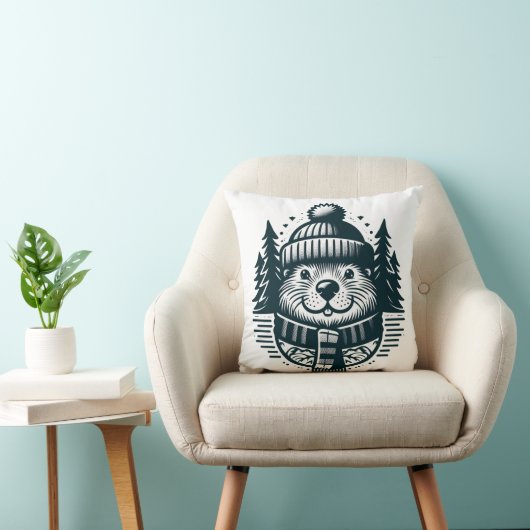 居心地の良いクリッター：究極の愛らしいビーバー枕 クッション (椅子)