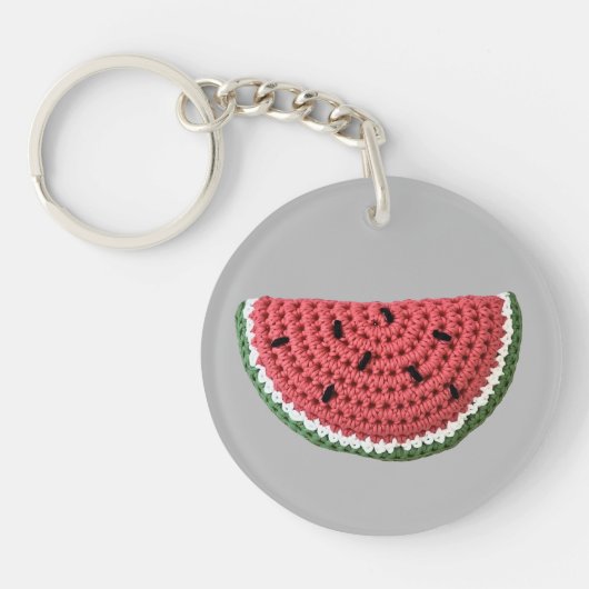 居心地の良いクロチェットスイカフルーツエステティックモノグラム キーホルダー (正面)