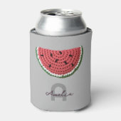 居心地の良いクロチェットスイカフルーツエステティックモノグラム 缶クーラー (缶正面)