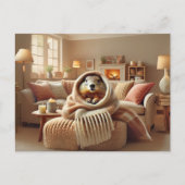 居心地の良いグラウンドホッグの冬の暖かさ ポストカード (正面)