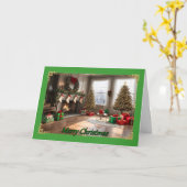 居心地の良いグリーティングクリスマスカード カード (黄色い花)