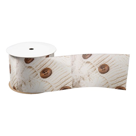 居心地の良いケーブルニットリボン サテンリボン (リール)