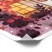 居心地の良いコテージが秋に紅葉 ポスター (角)