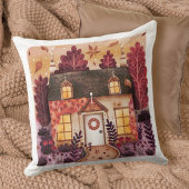 居心地の良いコテージと秋紅葉 クッション
