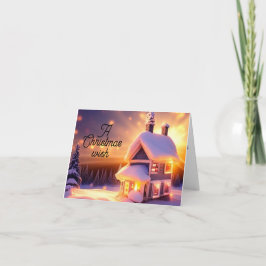 居心地の良いコテージクリスマスカード カード