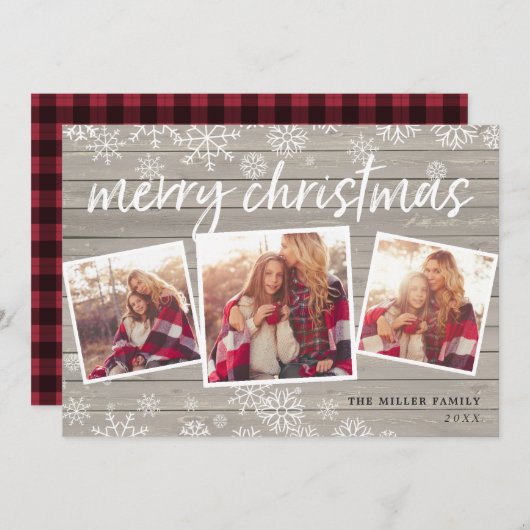 居心地の良いコラージュ | 休日の写真カード シーズンカード (正面/裏面)