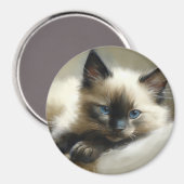 居心地の良いコンパニオンサイアミーズキットン マグネット (正面/裏面)