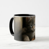 居心地の良いコーナー虎猫子猫 マグカップ (正面左)