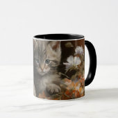 居心地の良いコーナー虎猫子猫 マグカップ (正面右)