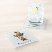 居心地の良いサファリクリスマスカスタム ガラスコースター (アングル)