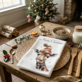 居心地の良いサファリクリスマスカスタム キッチンタオル