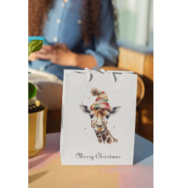 居心地の良いサファリクリスマスカスタム ミディアムペーパーバッグ