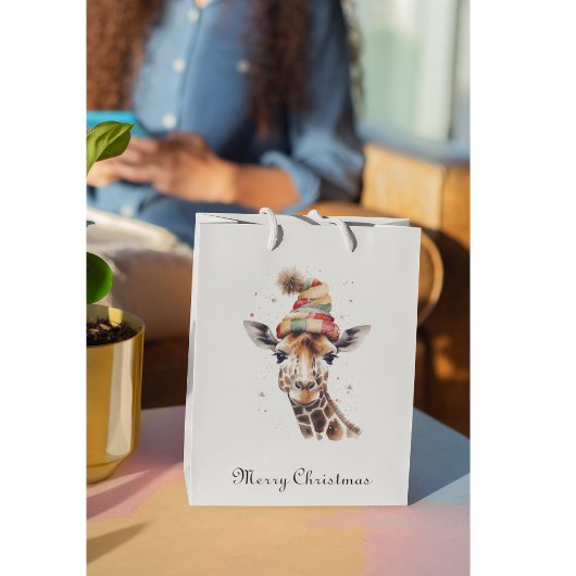 居心地の良いサファリクリスマスカスタム ミディアムペーパーバッグ