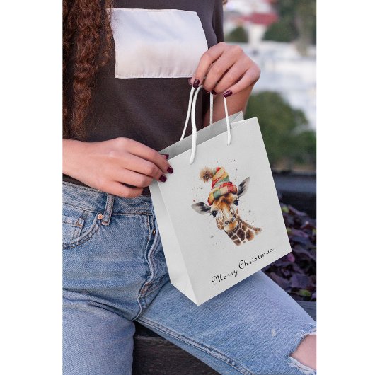 居心地の良いサファリクリスマスカスタム ミディアムペーパーバッグ
