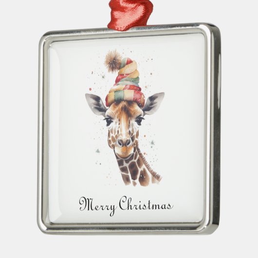 居心地の良いサファリクリスマスカスタム メタルオーナメント (左)