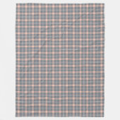 居心地の良いサンゴとグレーのホームデコール用の格子毛布 フリースブランケット (正面)