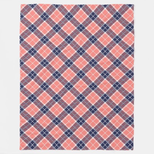 居心地の良いサンゴと海軍の毛布の彼のための完璧なギフト フリースブランケット (正面)