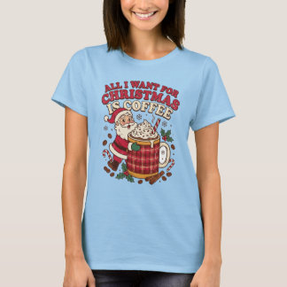 居心地の良いサンタのクリスマスコーヒーのひととき Tシャツ