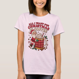 居心地の良いサンタのクリスマスコーヒーのひととき Tシャツ