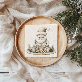 居心地の良いサンタ冬のベビーシャワー スタンダードカクテルナプキン