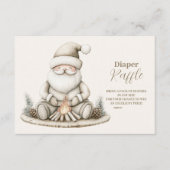 居心地の良いサンタ冬の赤ちゃんシャワーおむつラッフル エンクロージャーカード (正面)