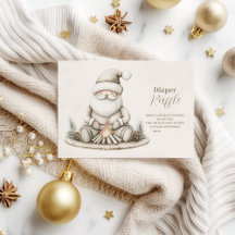 居心地の良いサンタ冬の赤ちゃんシャワーおむつラッフル