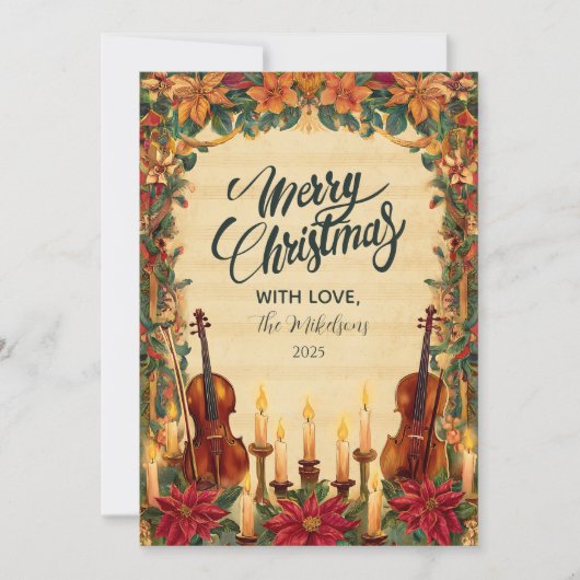 居心地の良いシナモンスパイスメリークリスマス シーズンカード (正面)