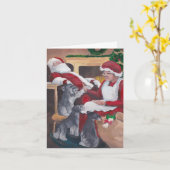 居心地の良いシュナウツァークリスマスドッグアートグリーティングカード カード (黄色い花)