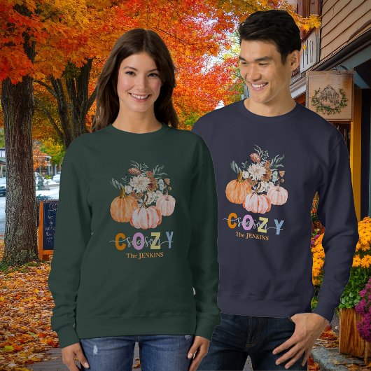 居心地の良いシーズンハーベスト開花パーソナライズ名 スウェットシャツ