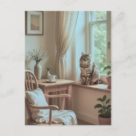 居心地の良いスカンジナビアの窓ヌーク – ミニマリスト ポストカード