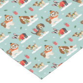 居心地の良いスカーフ模様のクリスマスドッグ ショートテーブルランナー (コーナー)