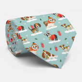 居心地の良いスカーフ模様のクリスマスドッグ ネクタイ (ロール)