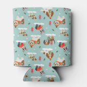 居心地の良いスカーフ模様のクリスマスドッグ 缶クーラー (裏面)