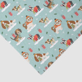 居心地の良いスカーフ模様のクリスマスドッグ 薄葉紙 (詳細)