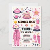 居心地の良いスターズスリープバースランバーパーティー13th誕生日 招待状 (正面)