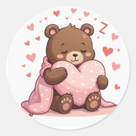 居心地の良いスリーピークマとハート枕かわいいデザイン ラウンドシール