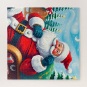 🎅 居心地の良いソリに乗ったサンタのクリスマスジョイ ❄️ ジグソーパズル (横)