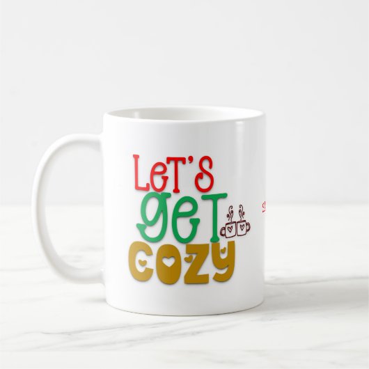 居心地の良いタイポグラフィ名カラフルクリスマス コーヒーマグカップ (左)