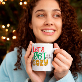 居心地の良いタイポグラフィ名カラフルクリスマス コーヒーマグカップ