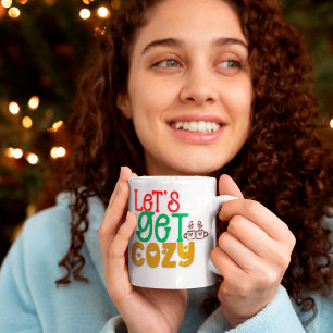 居心地の良いタイポグラフィ名カラフルクリスマス コーヒーマグカップ
