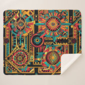 居心地の良いティール（緑がかった色）アステカ"ドリーム"プラッシュシェルパブランケット シェルパブランケット (正面(横))