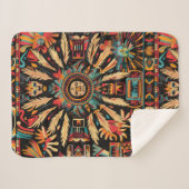 居心地の良いティール（緑がかった色）アステカ"ドリーム"プラッシュシェルパブランケット シェルパブランケット (正面(横))