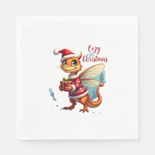 居心地の良いドラゴンフライ・クリスマス スタンダードランチョンナプキン (正面)